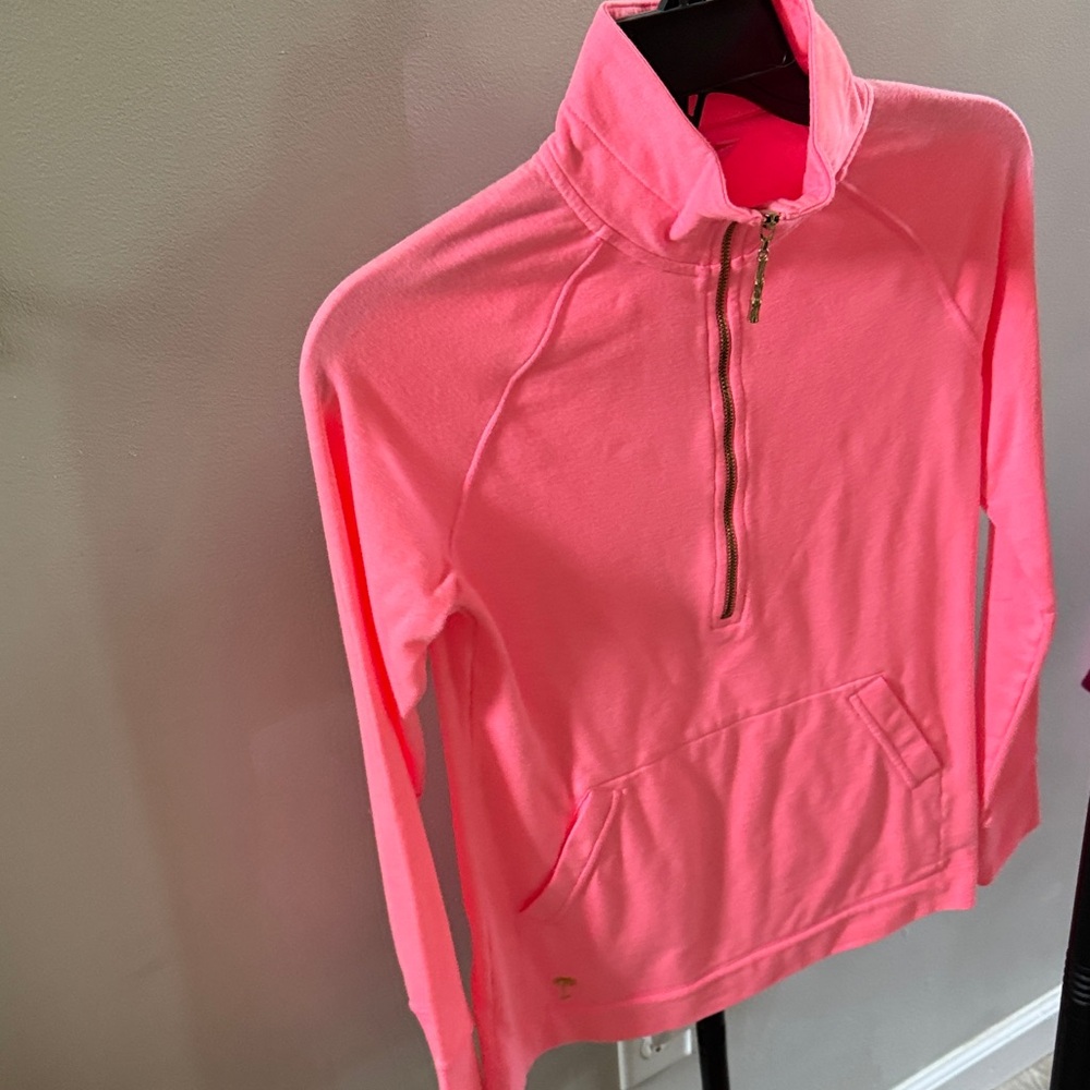Lilly Pulitzer Pink Half-Zip Sweatshirt size XXS like new, worn once
